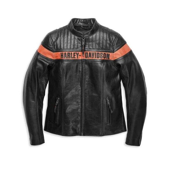 NWT Harley-Davidson Victory Sweep Leather Riding Jacket Women’s Sz L 98013-21VW